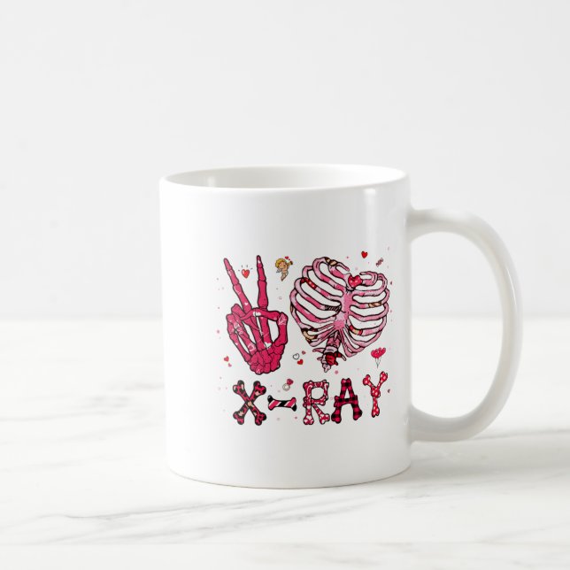Taza De Café Peace Love X Ray Valentine  (Derecha)