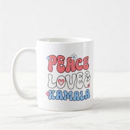 Taza De Café Peace Love y Kamala Harris 2024