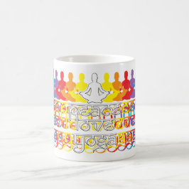 Taza De Café Peace Love Yoga Rainbow Intentions Coffee Mug