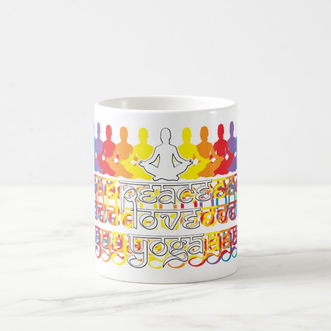Taza De Café Peace Love Yoga Rainbow Intentions Coffee Mug (Centro)