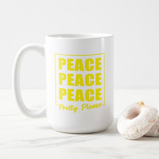 Taza De Café Peace Peace Peace Pretty Please (Con donut)