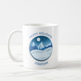 Taza De Café Peaceful Frosted Landscape Custom