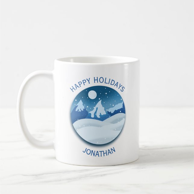 Taza De Café Peaceful Frosted Landscape Custom (Izquierda)