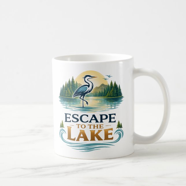 Taza De Café Peaceful Lake Life Graphic Tee (Derecha)