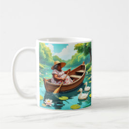 Taza De Café Peaceful Lake Ride with Ducks