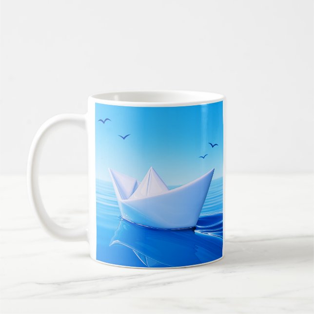 Taza De Café Peaceful Paper Boat (Izquierda)