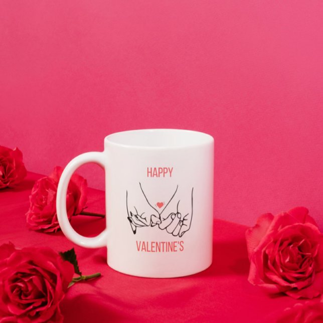 Taza De Café Peach and Black Aesthetic Feliz San Valentín (Subido por el creador)