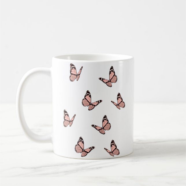 Taza De Café Peach Butterflies (Izquierda)