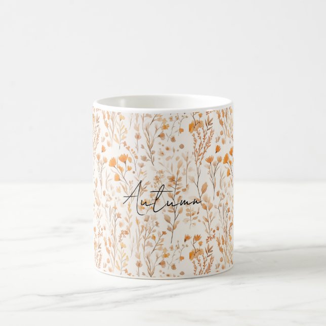 Taza De Café Peach Cream Flowers (Centro)