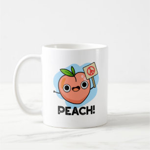 Taza De Café Peach Funny Peace Fruit Pun