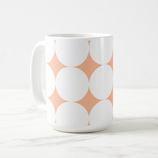 Taza De Café Peach fuzz retro polka puntos (Anverso izquierdo)