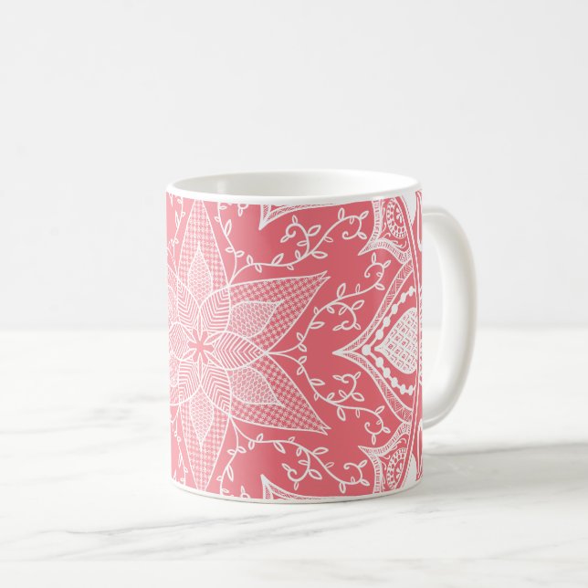 Taza De Café Peach Mandala (Anverso derecho)