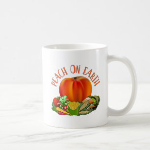 Taza De Café Peach on Earth Funny Navidades Pun Coffee Mug