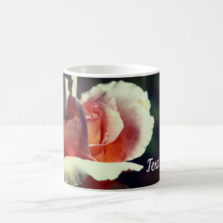 Taza De Café Peach Rosebud Flower Personalizada