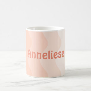 Taza De Café Peach Wavy Personalizado