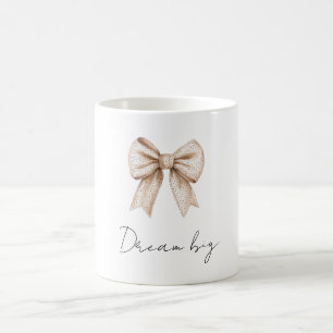 Taza De Café Peach White Bow
