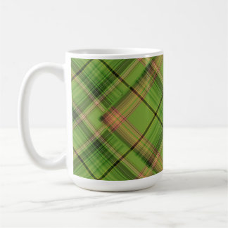 Taza De Café Peach y Green Plaid (superpuestos)
