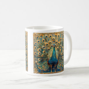 Taza De Café Peacock Art Nouveau