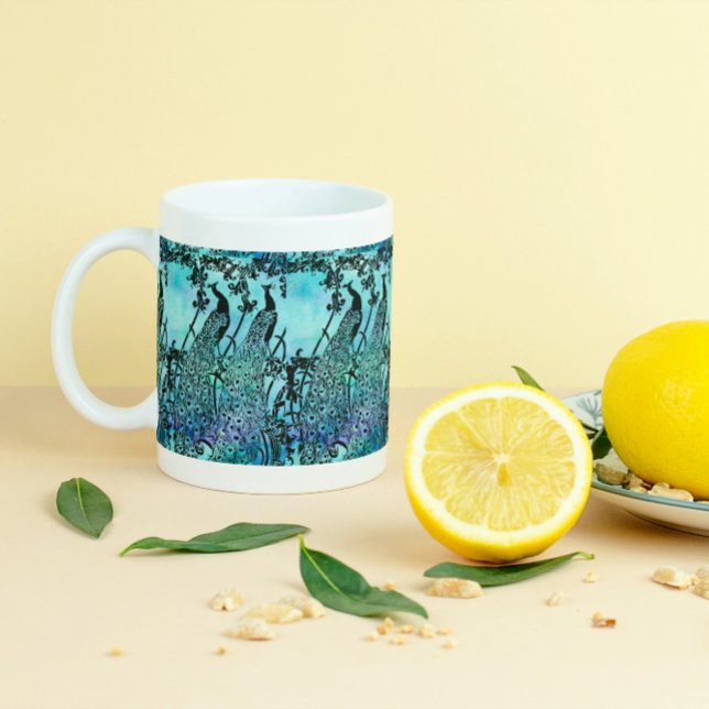 Taza De Café Peacock Art Nouveau (Subido por el creador)