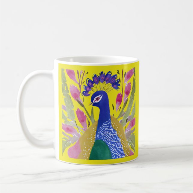 Taza De Café Peacock colorido (Izquierda)