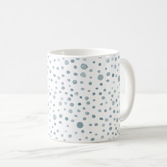 Taza De Café Peacock Confetti Watercolor Dots Classic Mug (Anverso derecho)