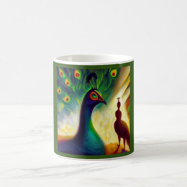 Taza De Café Peacock de animales espirituosos 3 (Centro)