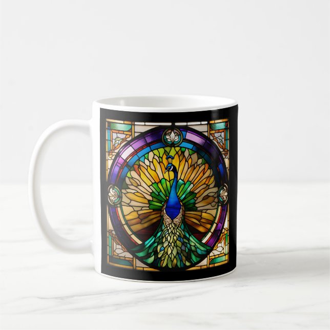 Taza De Café Peacock de vidrio contenido (Izquierda)