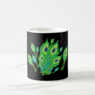 Taza De Café Peacock Feathers Pájaros de pavo real Naturale