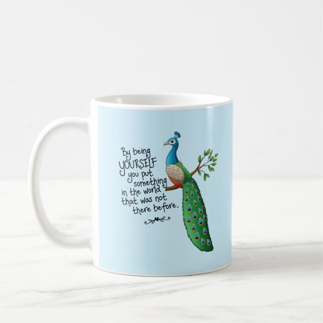 Taza De Café Peacock Inspirador (Izquierda)