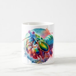 Taza De Café Peacock Mantis Shrimp REF253 - Watercolor