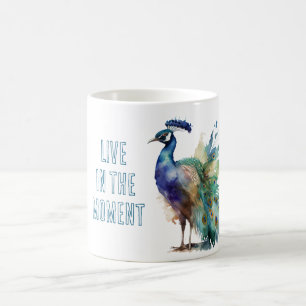 Taza De Café Peacock verde azul