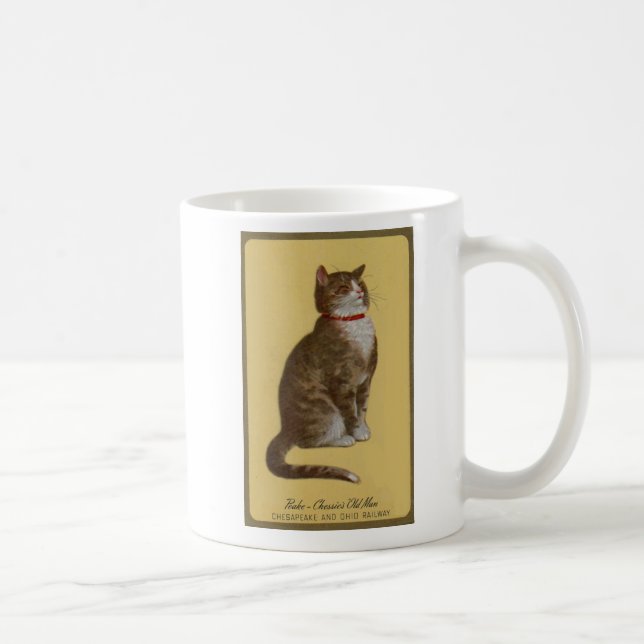 Taza De Café Peake, gato de tabby del tomcat del viejo hombre (Derecha)