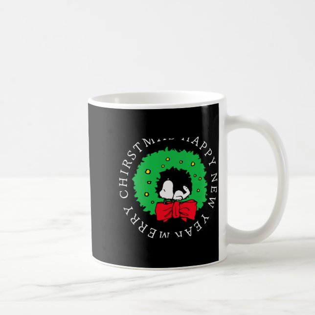 Taza De Café Peanuts Christmas Wreath  (Derecha)