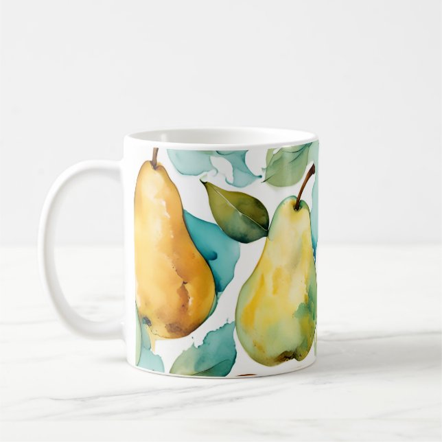 Taza De Café Pears Arte Acuarela  (Izquierda)