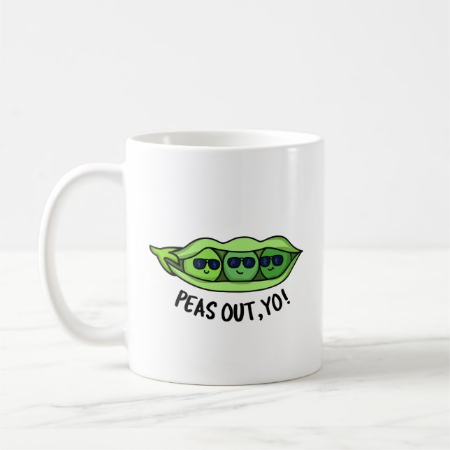 Taza De Café Peas Out Yo Funny Peas Pun (Izquierda)