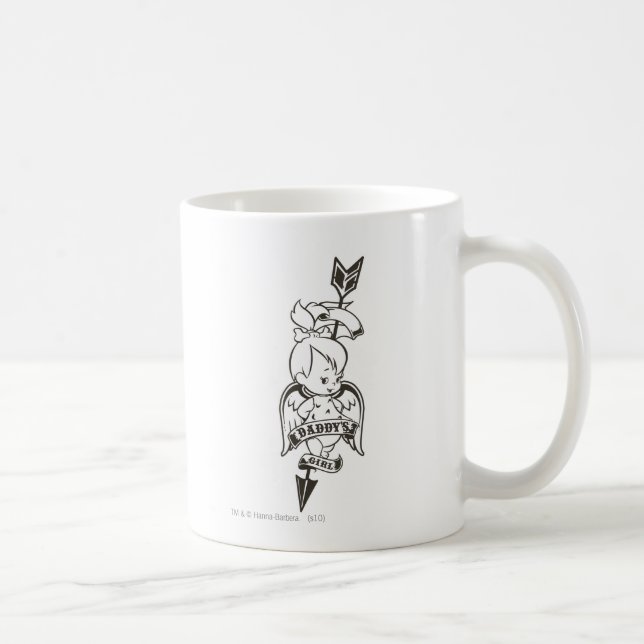 Taza De Café PEBBLES™ B&W Chica de papá (Derecha)