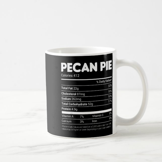 Taza De Café Pecan E Nutrition Facts Tee Family Matching Christ (Derecha)