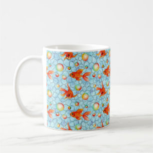 Taza De Café peces dorados y burbujas de jabón