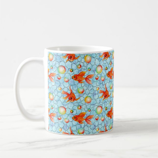 Taza De Café peces dorados y burbujas de jabón (Izquierda)