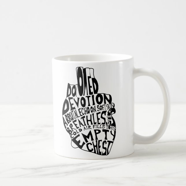 Taza De Café pecho vacío : corazón anatómico (Derecha)