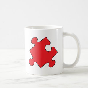 TAZA DE CAFÉ PEDAZO ROJO DEL ROMPECABEZAS