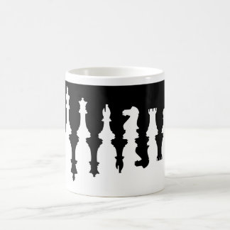 Taza De Café Pedazos de ajedrez negros y blancos