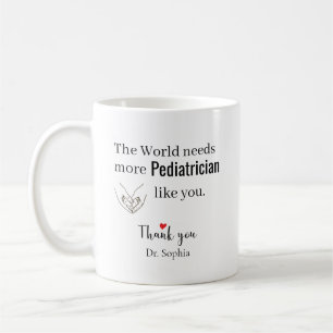 Taza De Café Pediatra Gracias Nombre Personalizado