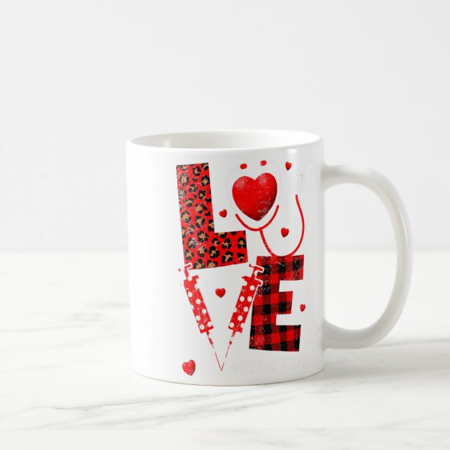 Taza De Café Pediatric Peds Nurse Valentines Day Love Heart Ste (Derecha)