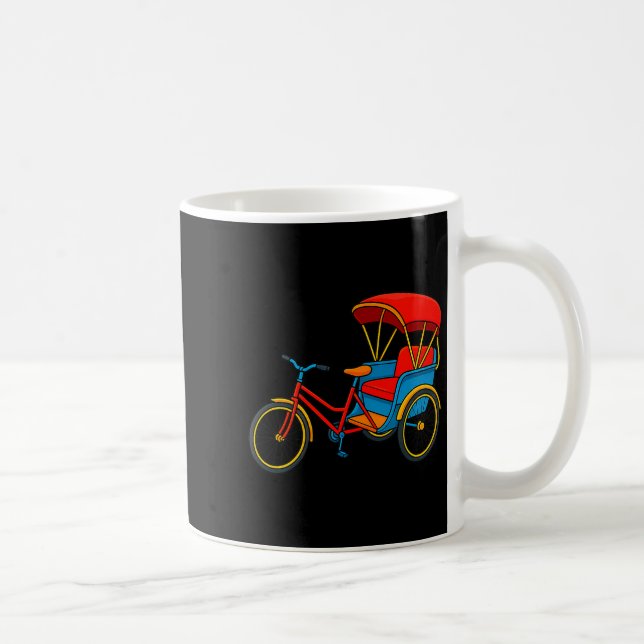 Taza De Café Pedicab Cycle Rickshaw Bike Taxi Premium Tri-blend (Derecha)