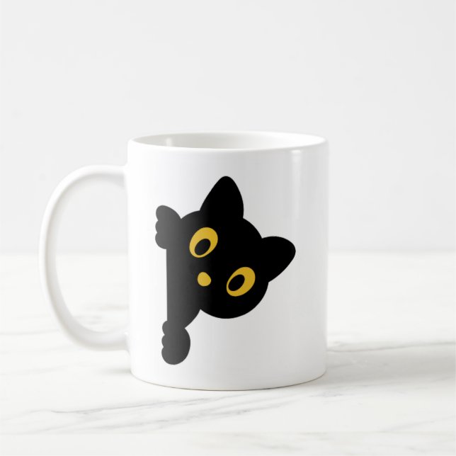 Taza De Café Peek-a-boo -Black Cat (Izquierda)