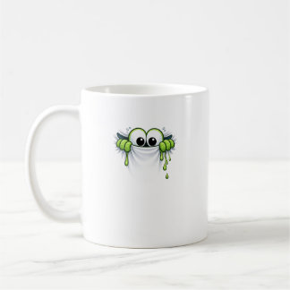 Taza De Café Peek-a-Slime! Cute Goo Monster Peeking Design