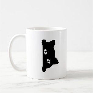 Taza De Café Peeking de gato negro