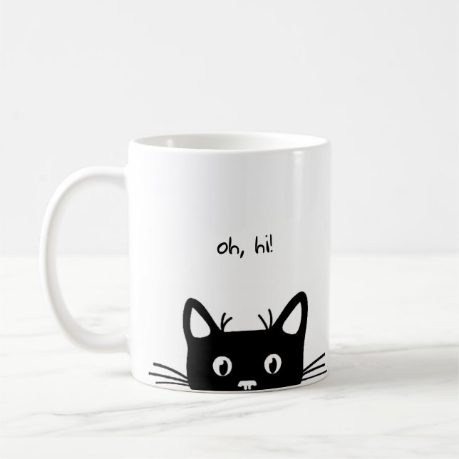 Taza De Café Peeking Kitty Mug (Izquierda)
