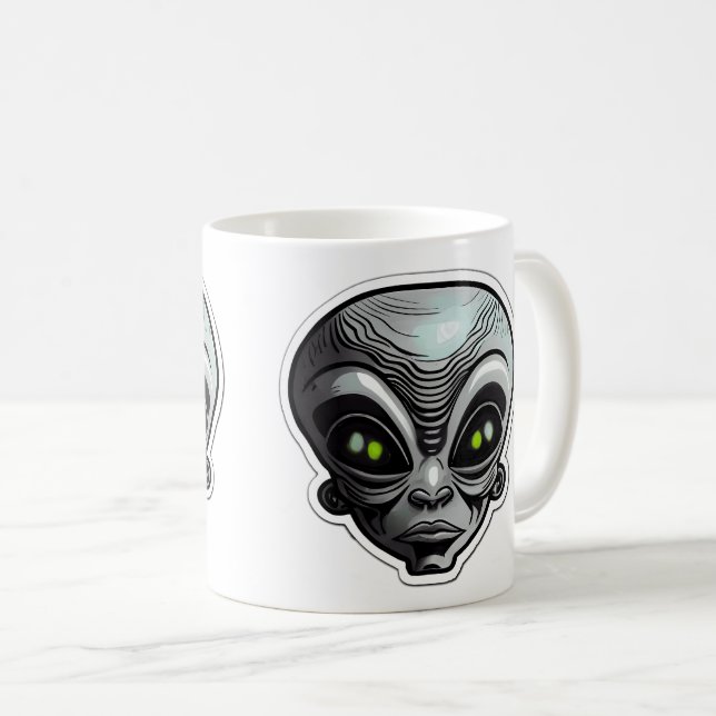 Taza De Café Pegatina Alien Art Classic Mug, 11 oz (Anverso derecho)